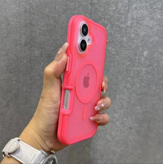 Premium Shockproof Armor Translucent iPhone 16 / 16 Plus Case - MagSafe wireless charging