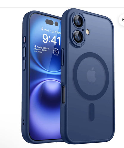 Premium Shockproof Armor Translucent iPhone 16 / 16 Plus Case - MagSafe wireless charging