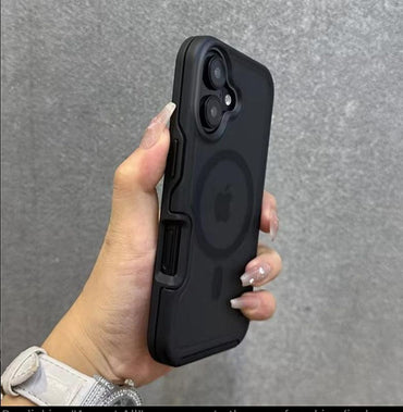 Premium Shockproof Armor Translucent iPhone 16 / 16 Plus Case - MagSafe wireless charging