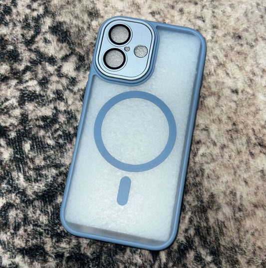 Premium Shockproof Armor Translucent iPhone 16 / 16 Plus Case - MagSafe wireless charging